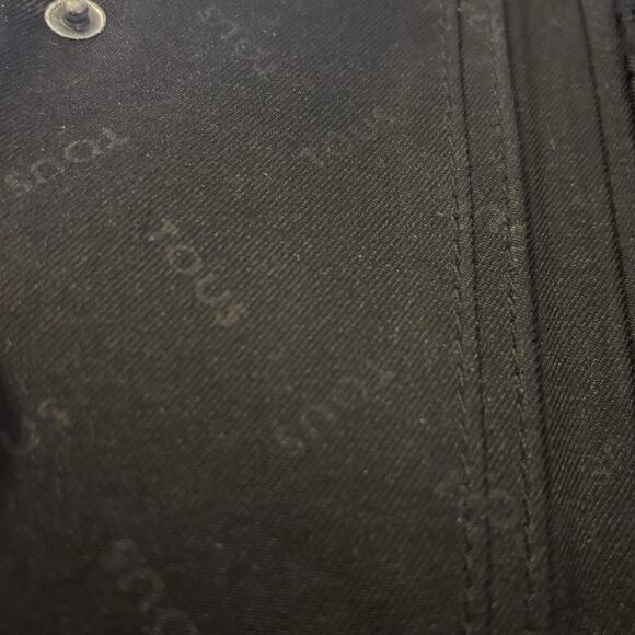 Tous Women's‎ Long Nylon Black Credit Card Cash Bifold Zip Wallet - Picture 6 of 16